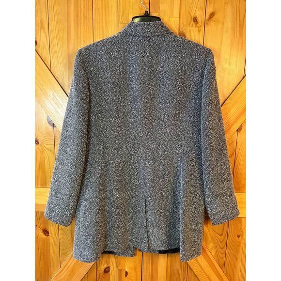 Nordstrom Womens Textured Charcoal Button Up Dress Jacket Pockets Size 12 (5194) - Picture 6 of 7